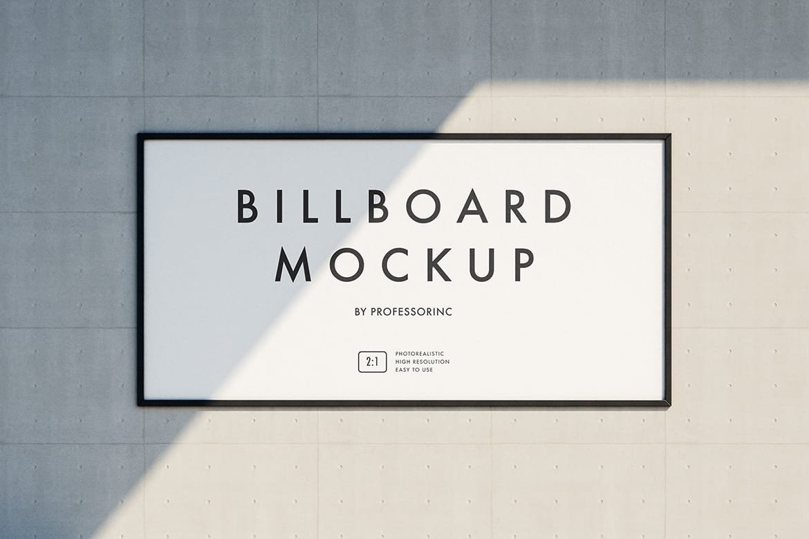 2×1 Billboard on the concrete wall mockup