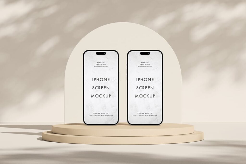 Two iPhone 15 screens mockup