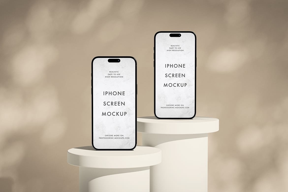 Two portraits iPhones mockup