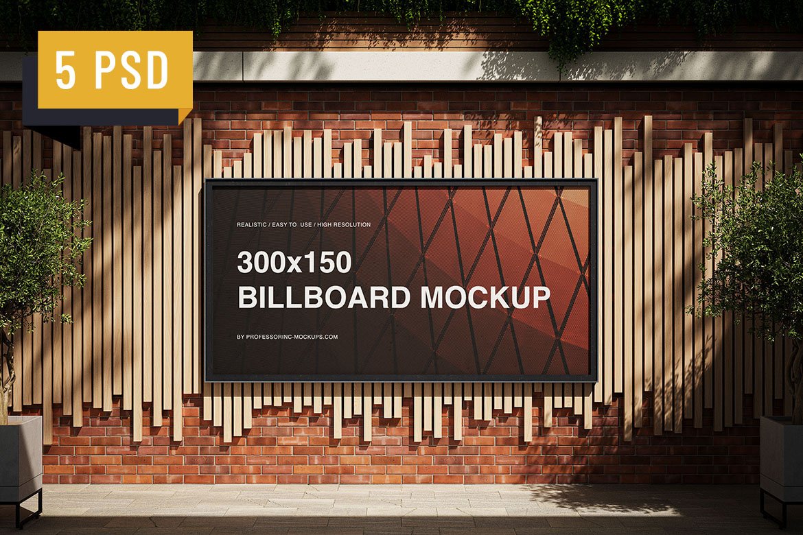 300×150 cm (2:1) Billboard Mockup Set