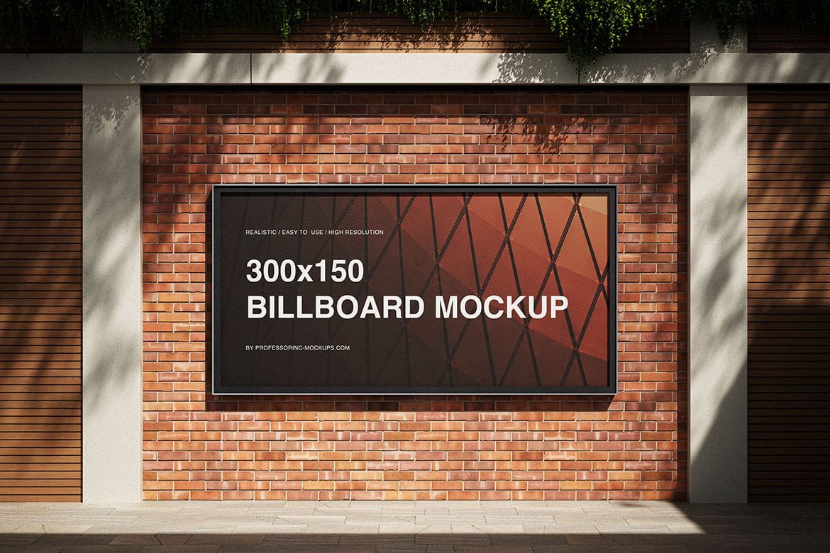 Realistic 300x150 Billboard Mockup preview
