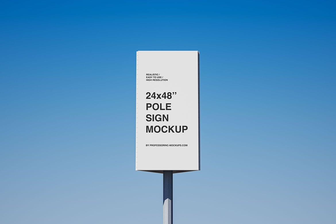 24×48” (1×2) Pole Sign Mockup Set