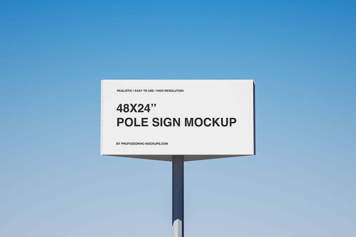 48×24” (2×1) Pole Sign Mockup Set