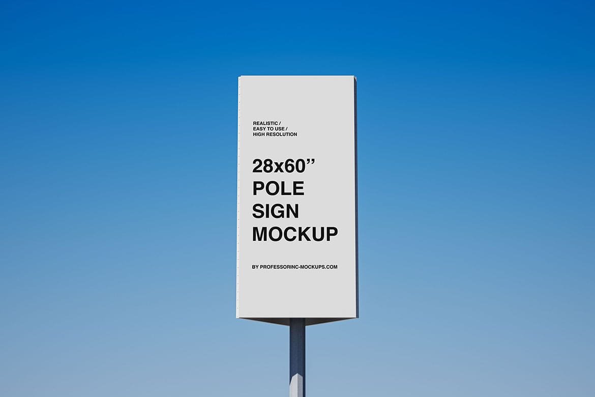 28×60” Pole Sign Mockup Set