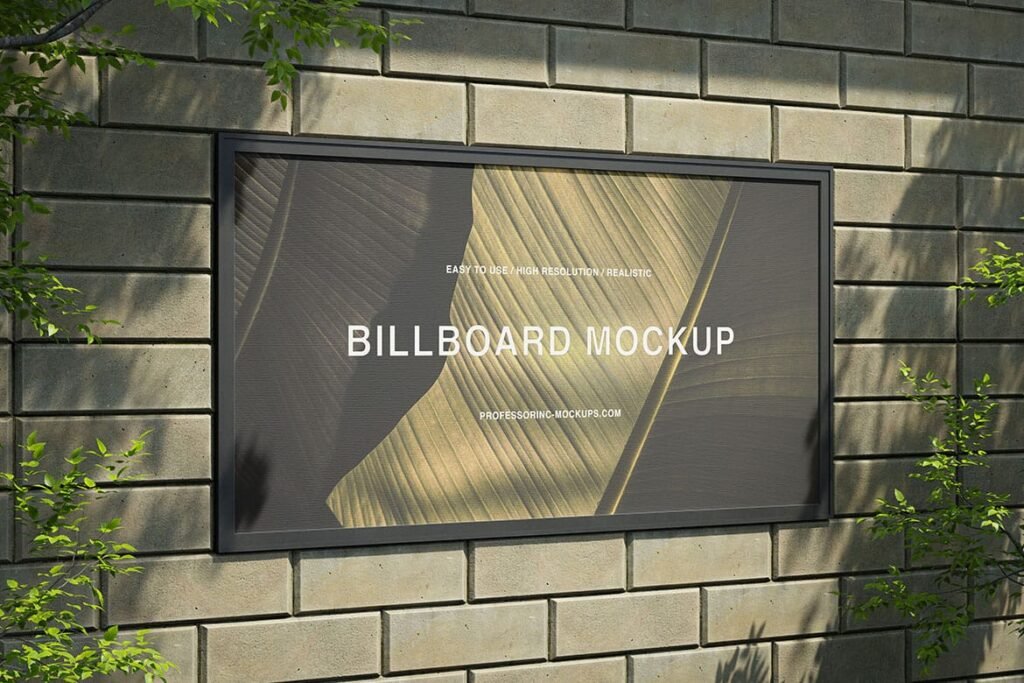 High resolution outdoor billboard mockup