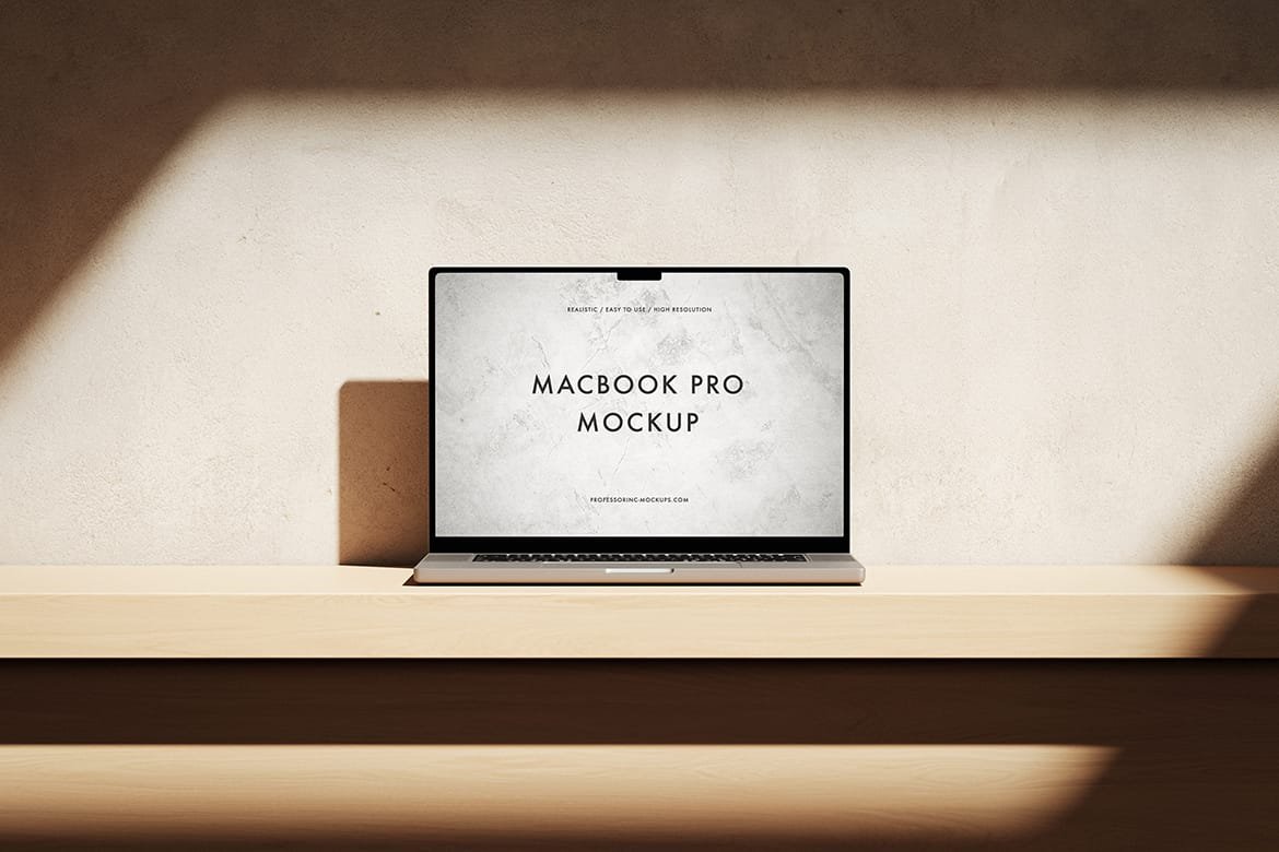 Realistic MacBook Pro Screen Mockup