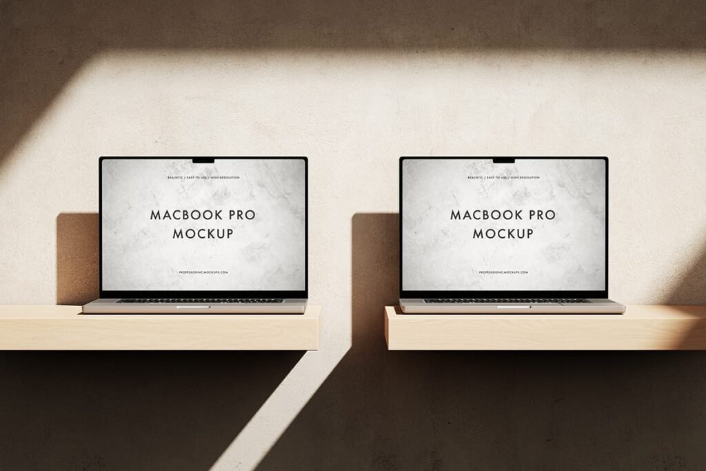 Two Apple MacBooks Mockup