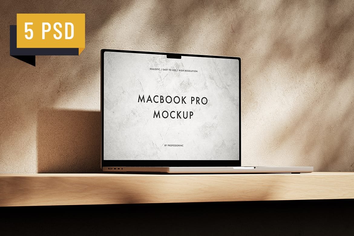 Minimalist MacBook Pro Mockup Set