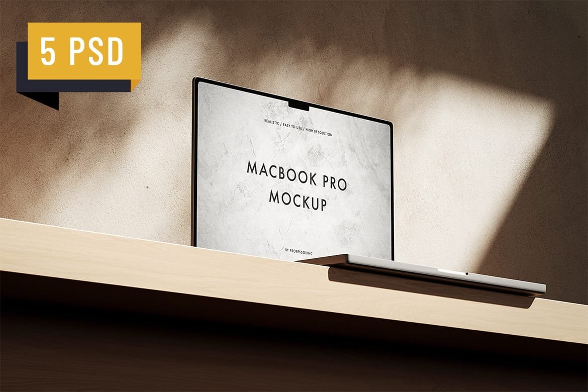 High resolution Macbook Pro mockup set preview