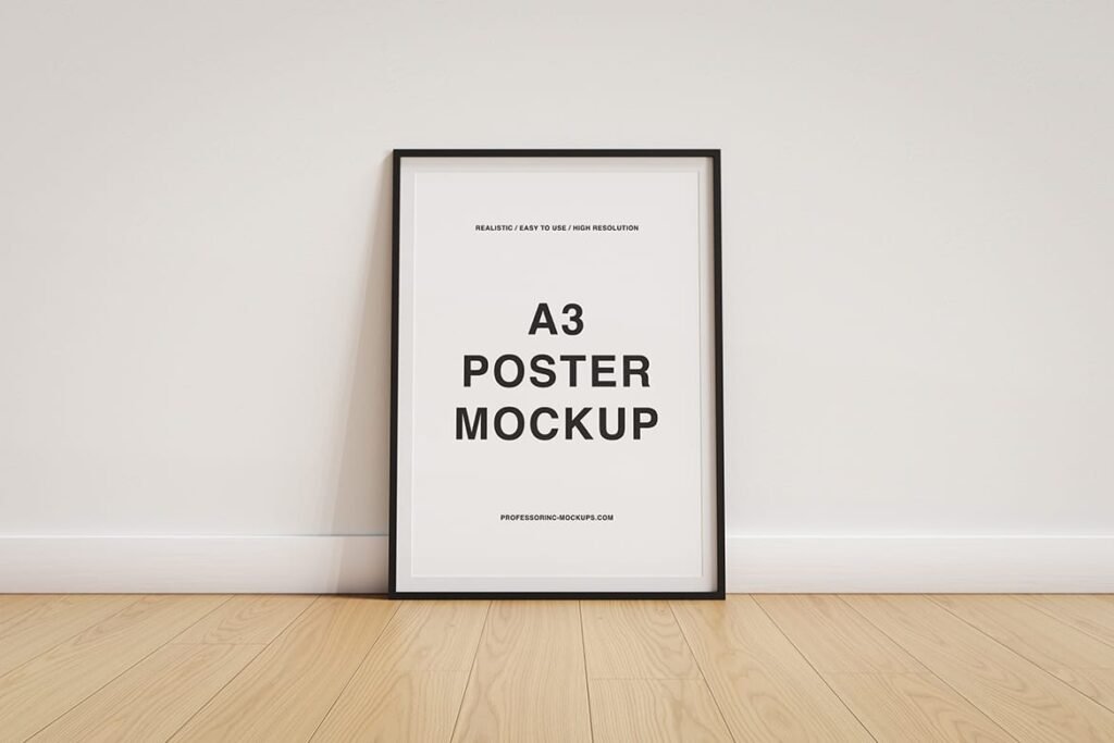 High resolution A3 poster mockup