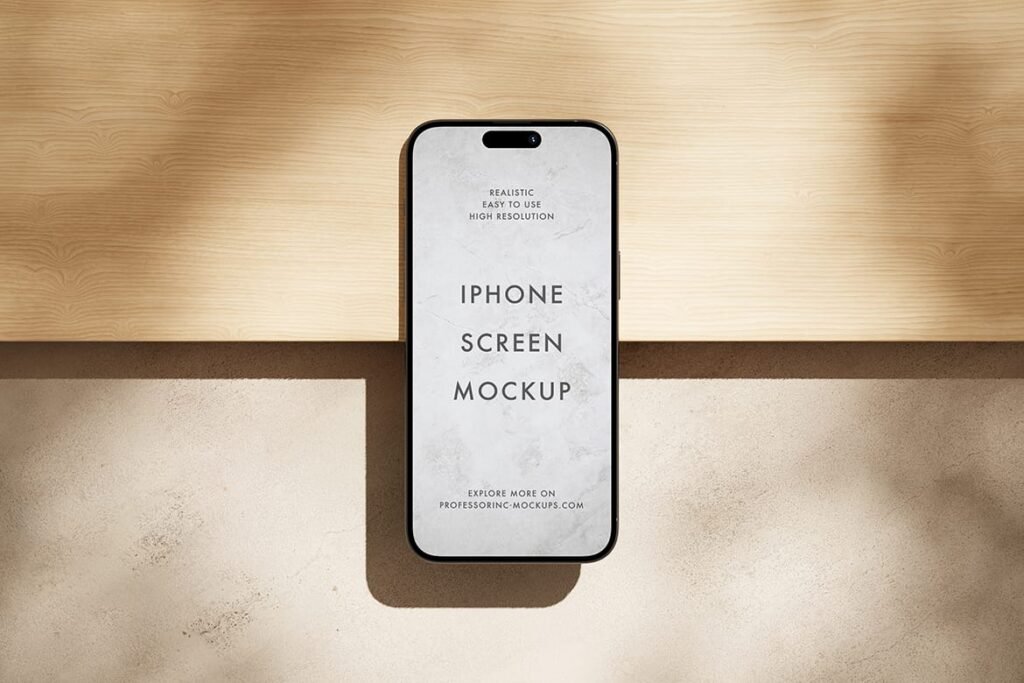 Minimalist iPhone 15 Pro Mockup