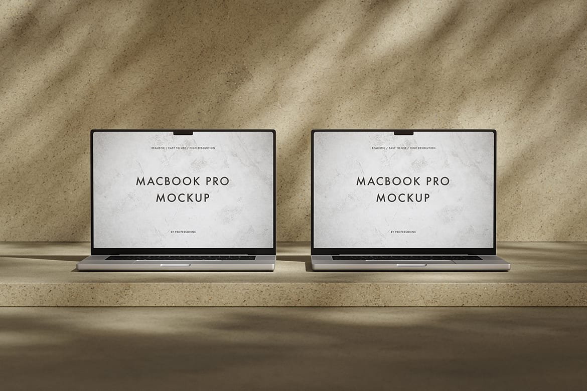 Two Apple MacBooks Mockup