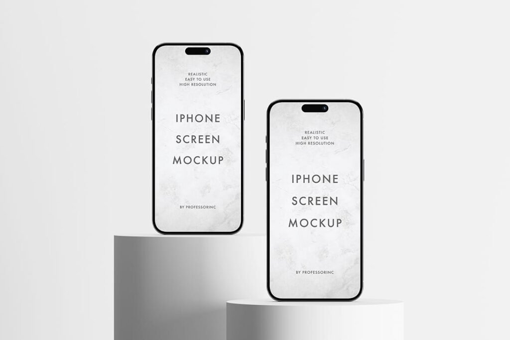 Two iPhones 15 Pro Max Mockup