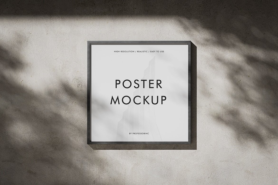 Outdoor Square Poster Mockup